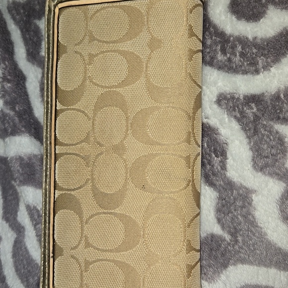 Elegant Tan Wallet with Gold Accents, Coach, Used - Picture 6 of 16